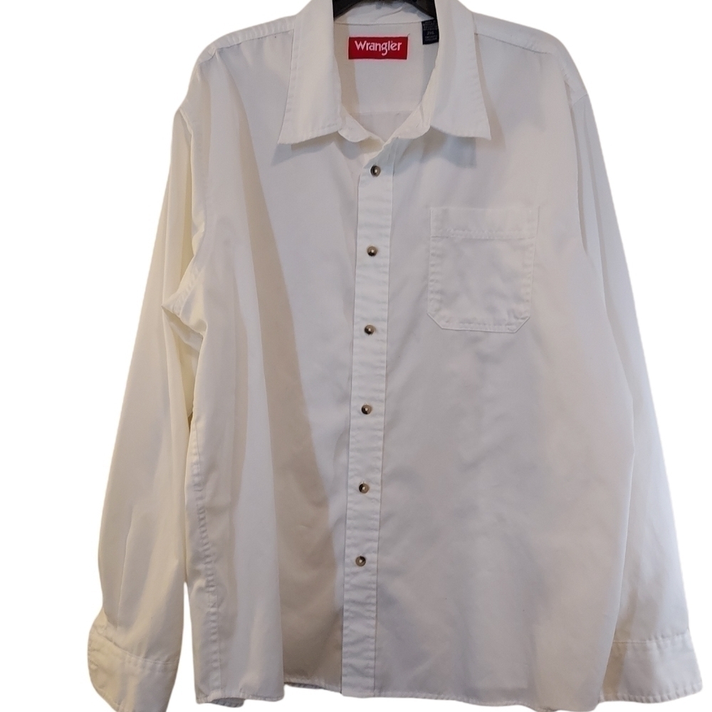 Wrangler 2xl long sleeve white shirt